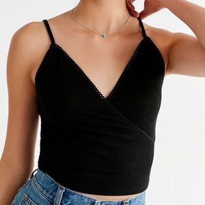 Urban outfitters black wrap cami tank top